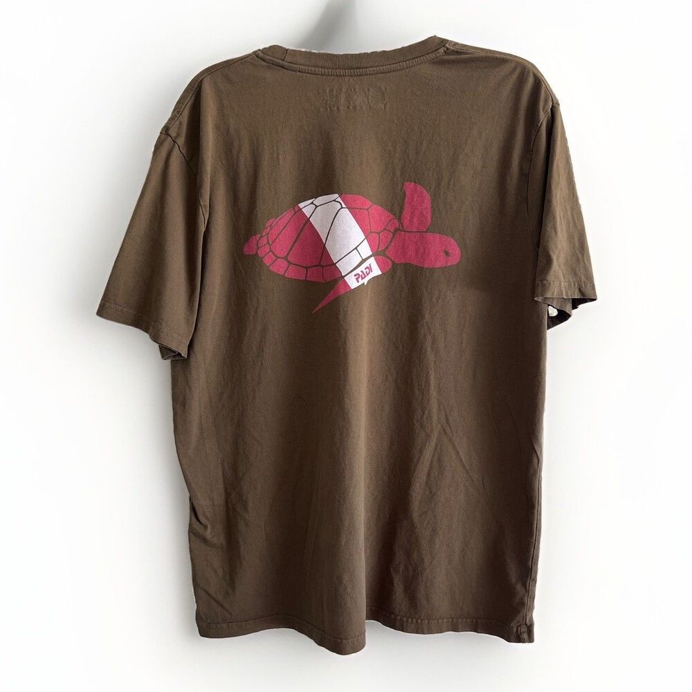 PADI Scuba Diving Shirt Mens L Geeen sea turtle ocean surf